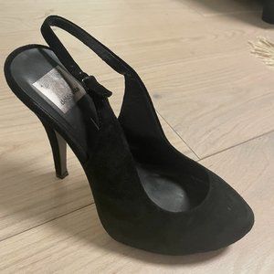 Dolce Vita Black Suede Slingback Pumps - Size W9